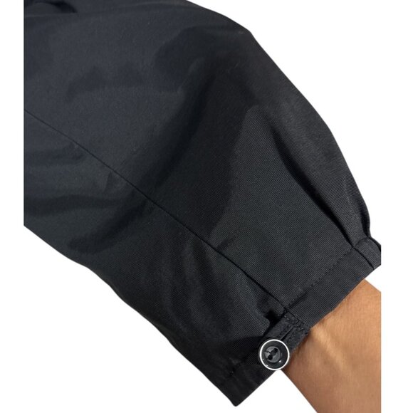 Axcess Womens Jacket Size 4 Black Ruffled Collar Button Up Pleated Detail - Picture 6 of 9